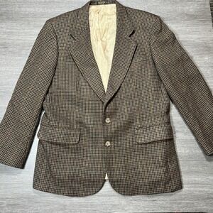 Vintage Oscar de la Renta Brown Checkered Blazer